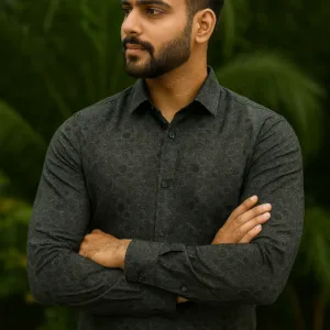 Mens Black Design Casual & Formal Shirt - 6