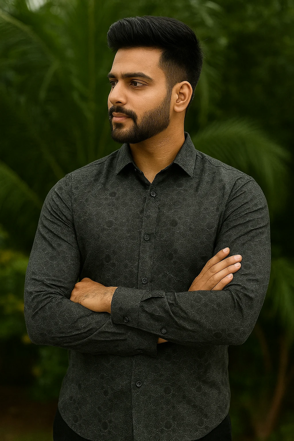 Mens Black Design Casual & Formal Shirt - 6