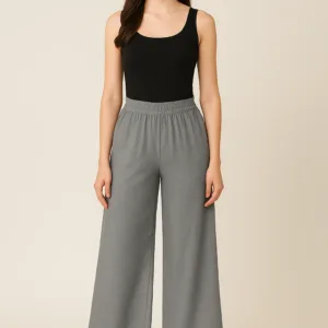 Women’s Grey High-Waist Palazzo