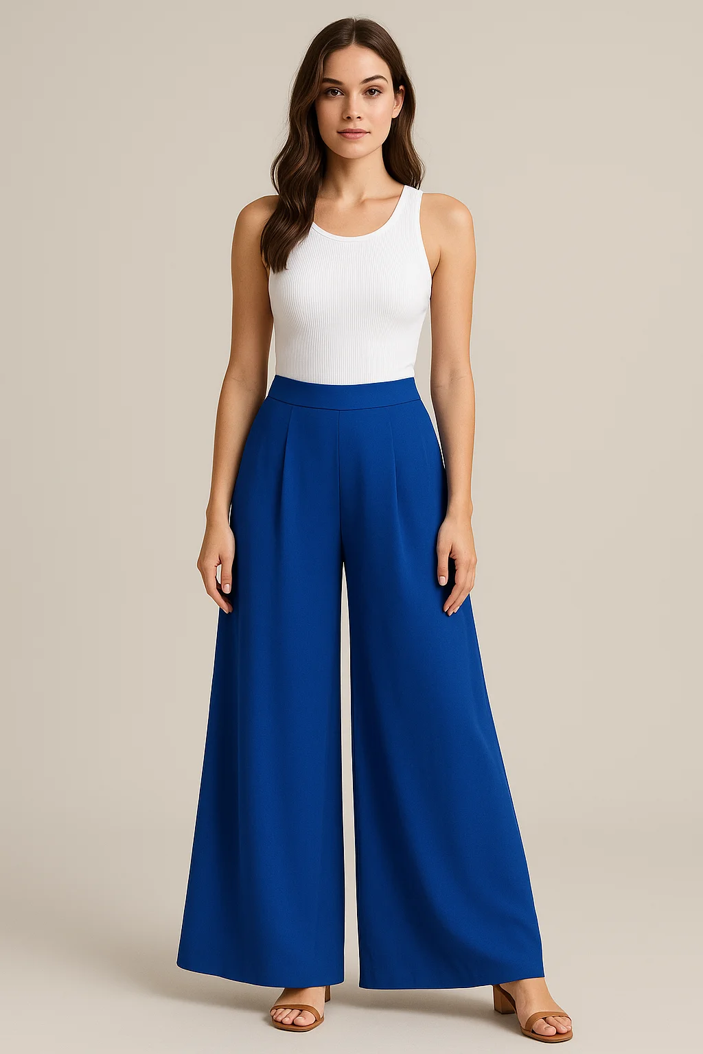 Women’s Blue High-Waist Palazzo