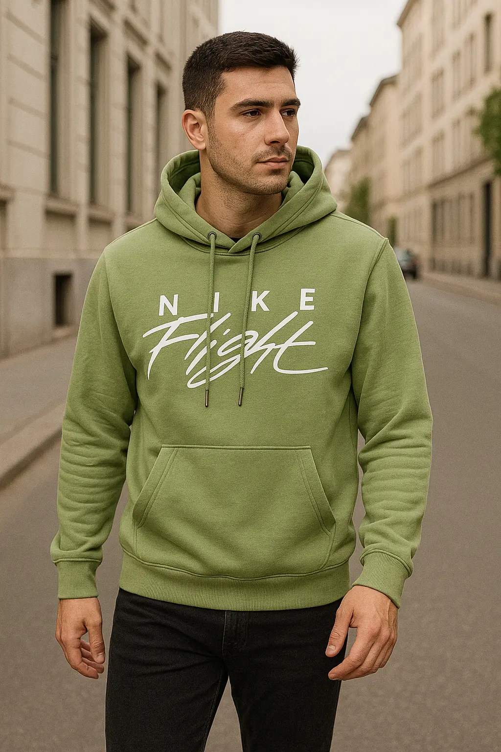 1- Mens-Hoodie-Light Green 1